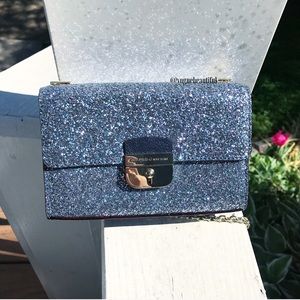 Kate Spade Blue Glitter Crusted Crossbody